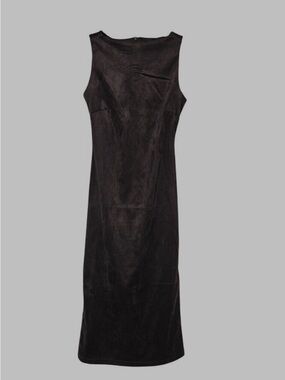 Sleeveless Brown Sheath Dress